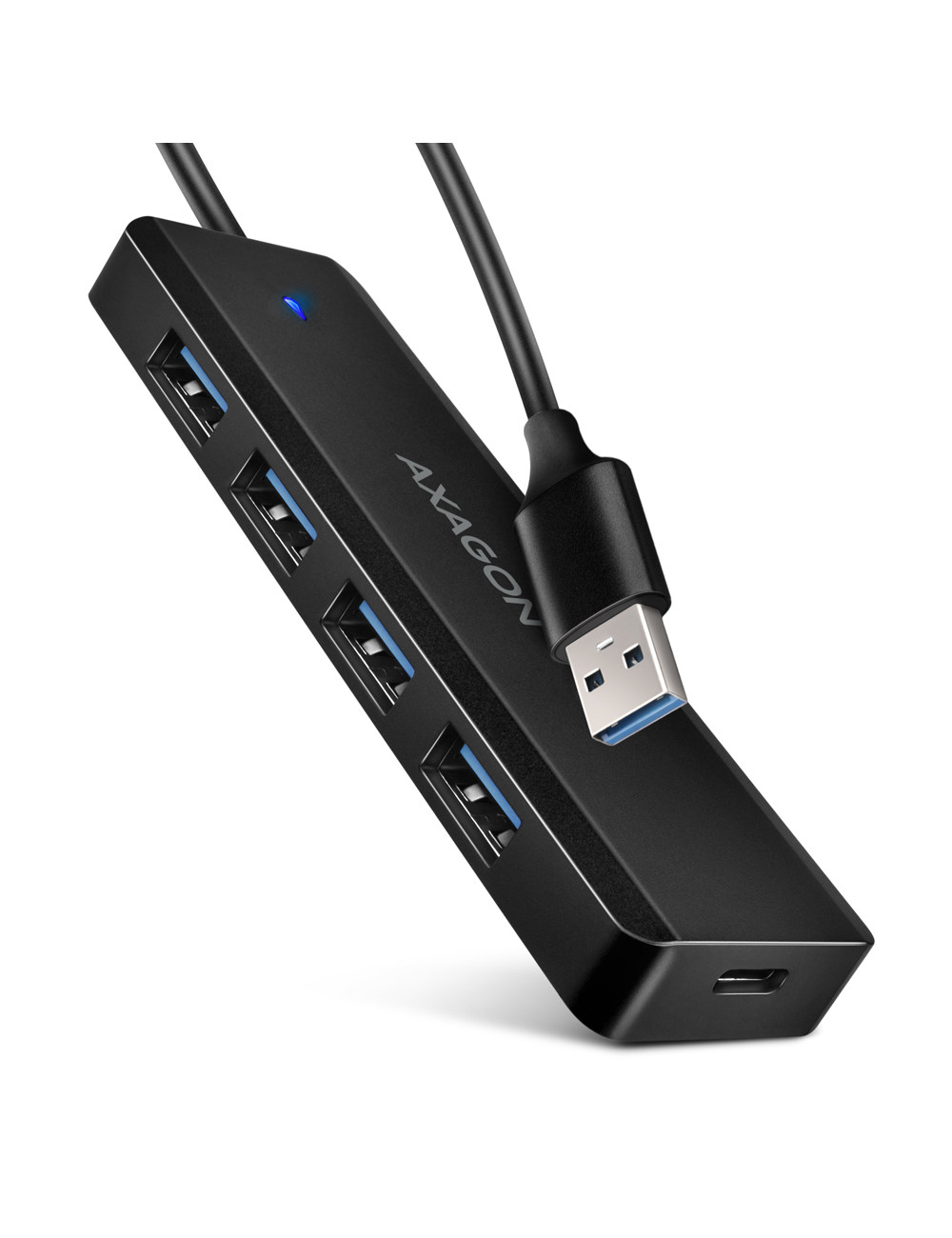 AXAGON Travel four-port USB-A 5Gbps hub | HUE-C1A