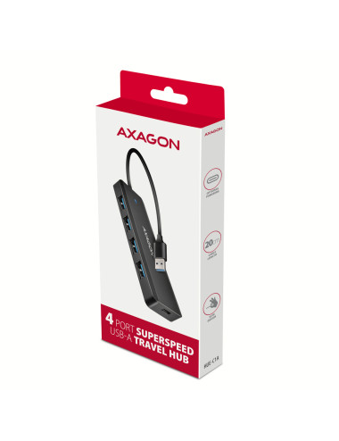 AXAGON Travel four-port USB-A 5Gbps hub | HUE-C1A