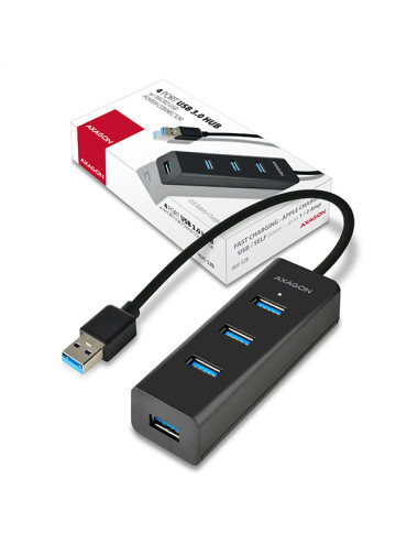 AXAGON Four-port USB 3.0 hub with fast charging and power support | HUE-S2B