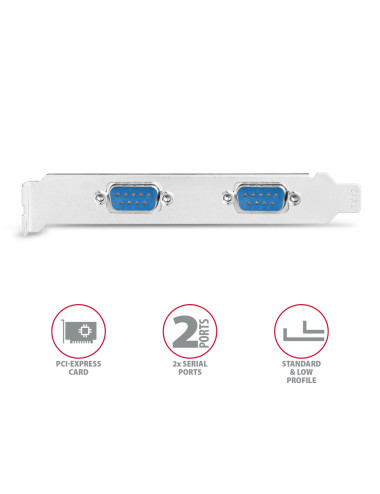 AXAGON PCI-Express card with two 250 kbps serial ports | PCEA-S2N