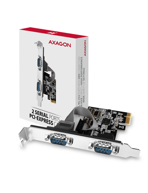 AXAGON PCI-Express card with two 250 kbps serial ports | PCEA-S2N