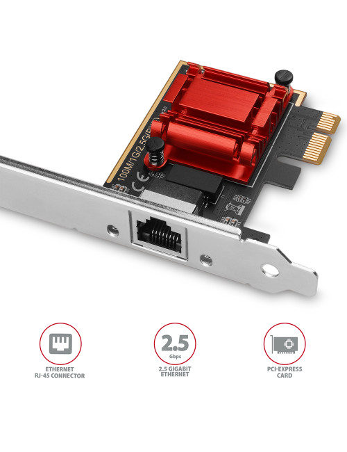 AXAGON PCI-Express network card with 2.5 Gbit/s transmission rate and PXE support | PCEE-G25