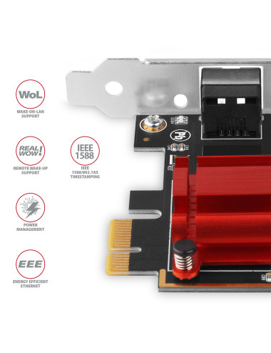 AXAGON PCI-Express network card with 2.5 Gbit/s transmission rate and PXE support | PCEE-G25