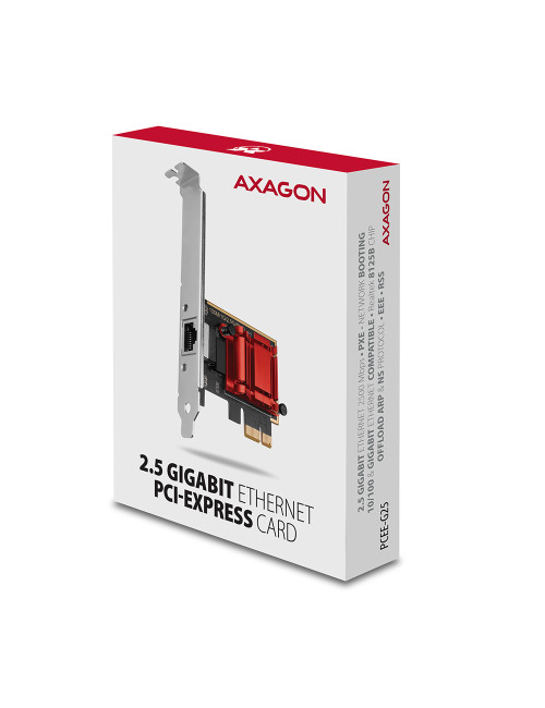 AXAGON PCI-Express network card with 2.5 Gbit/s transmission rate and PXE support | PCEE-G25