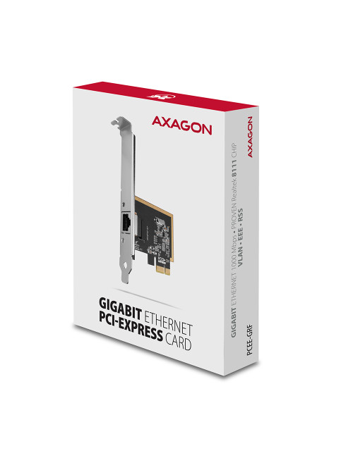 AXAGON Gigabit Ethernet PCI-Express network card with proven Realtek chipset version | PCEE-GRF