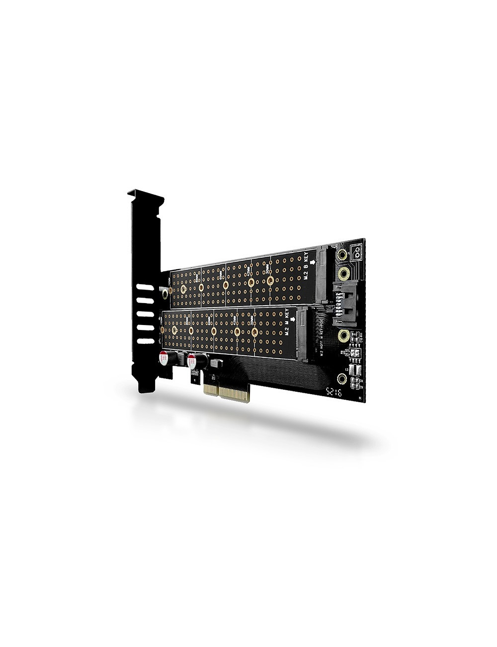AXAGON PCI-Express x4 adapter to connect up to two M.2 disks to a computer | PCEM2-D