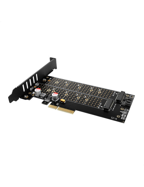 AXAGON PCI-Express x4 adapter to connect up to two M.2 disks to a computer | PCEM2-D