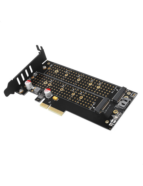 AXAGON PCI-Express x4 adapter to connect up to two M.2 disks to a computer | PCEM2-D