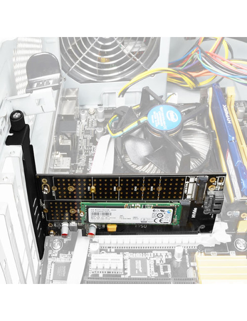 AXAGON PCI-Express x4 adapter to connect up to two M.2 disks to a computer | PCEM2-D