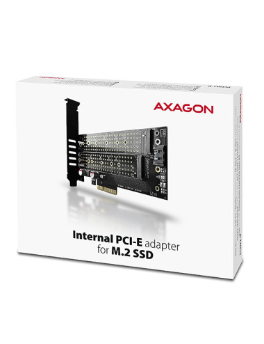 AXAGON PCI-Express x4 adapter to connect up to two M.2 disks to a computer | PCEM2-D