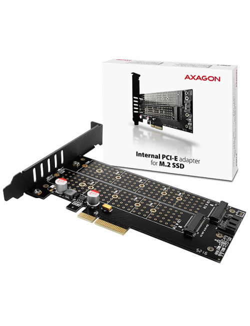 AXAGON PCI-Express x4 adapter to connect up to two M.2 disks to a computer | PCEM2-D
