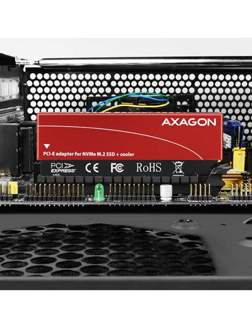 AXAGON PCI-Express x16 internal adapter to connect an NVMe M.2 SSD to a desktop | PCEM2-S