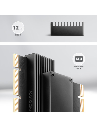 AXAGON PCI-Express x16 adapter with cooler for connecting an NVMe M.2 SSD drive to a computer | PCEM2-XS