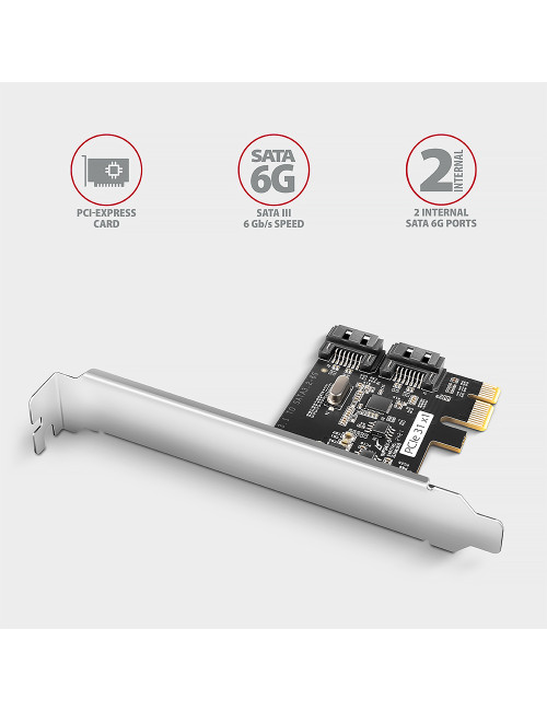 AXAGON Two-channel SATA III PCI-Express controller with two internal SATA port outputs | PCES-SJ2