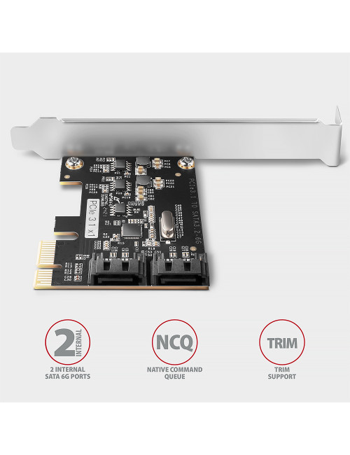 AXAGON Two-channel SATA III PCI-Express controller with two internal SATA port outputs | PCES-SJ2