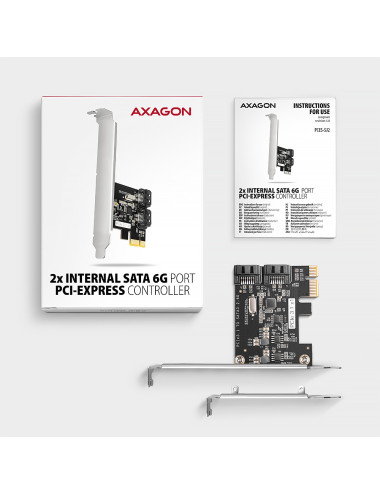 AXAGON Two-channel SATA III PCI-Express controller with two internal SATA port outputs | PCES-SJ2