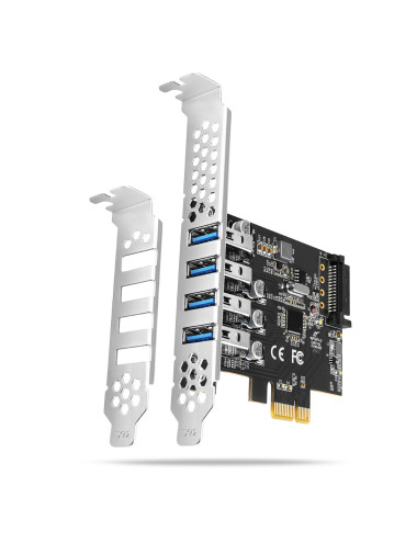 AXAGON PCI-Express card with four external USB 3.2 Gen1 ports with dual power | PCEU-43RS