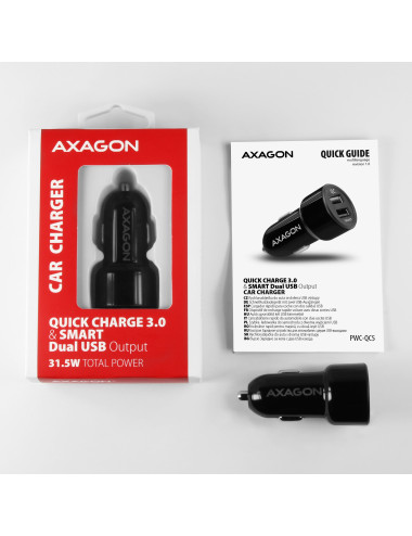 AXAGON Dual car charger, 31.5W | PWC-QC5