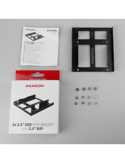 AXAGON Metal frame for mounting two 2.5" disks in a 3.5" position | RHD-225