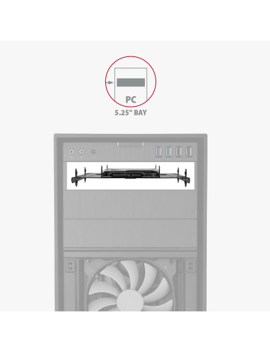 AXAGON Metal frame for mounting four 2.5" disks or two 2.5" disks and one 3.5" disk in a 5.25" position | RHD-435