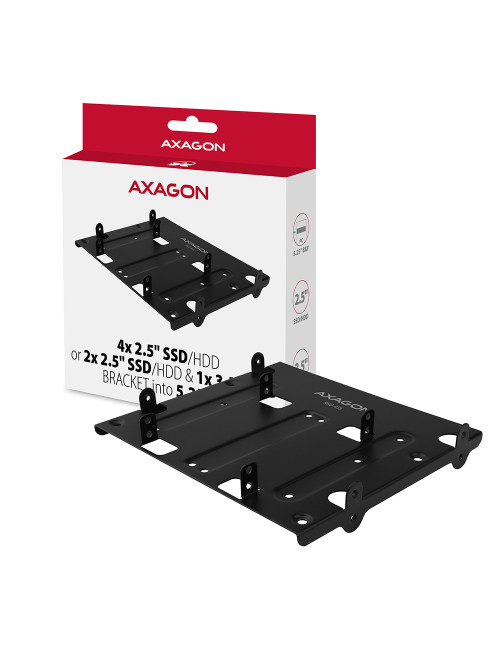 AXAGON Metal frame for mounting four 2.5" disks or two 2.5" disks and one 3.5" disk in a 5.25" position | RHD-435