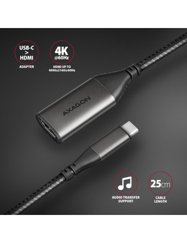 AXAGON | Active converter | USB-C to HDMI | 0.25 m