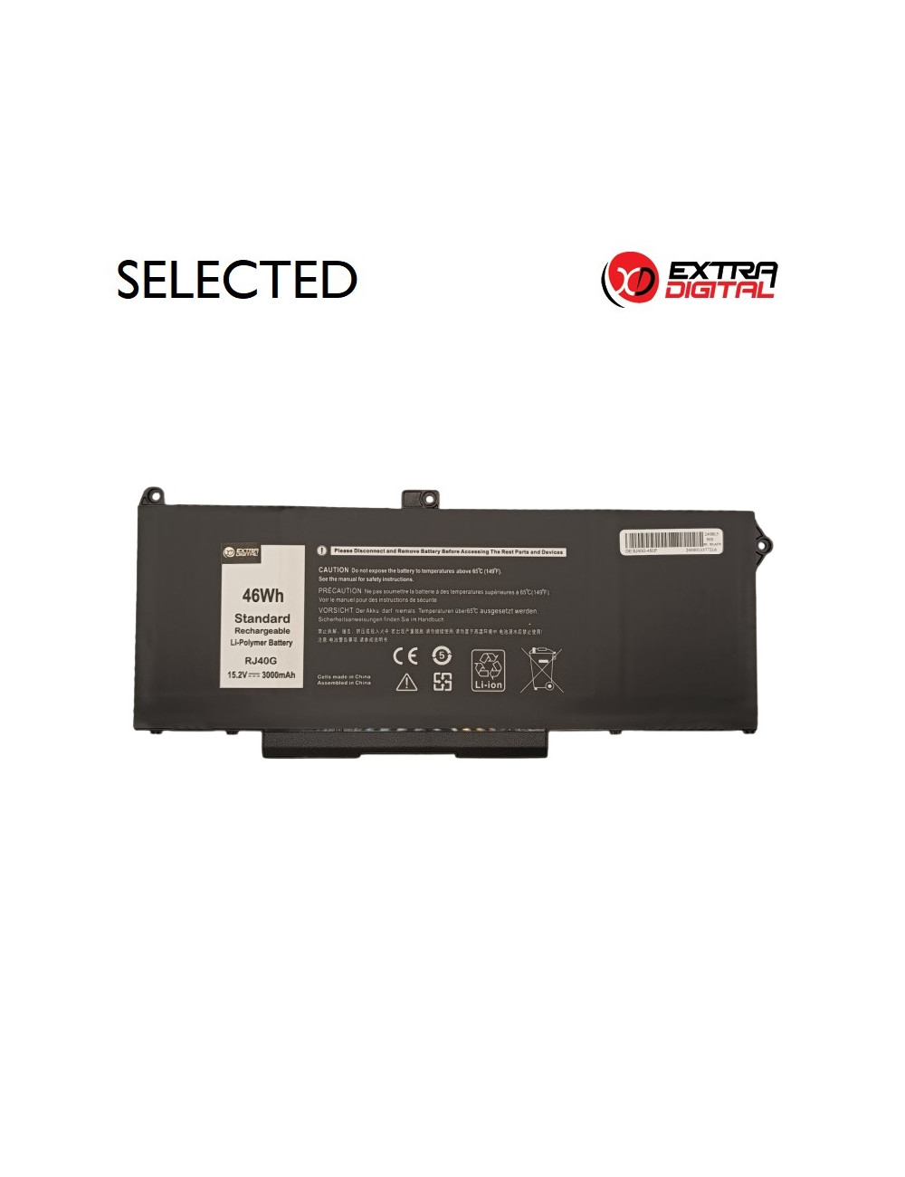 Nešiojamo kompiuterio baterija DELL RJ40G, 3000mAh, Extra Digital Selected