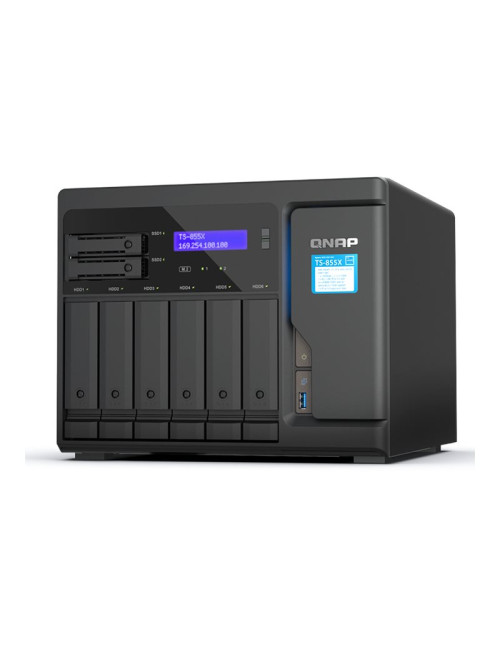 QNAP | 8-Bay desktop NAS | TS-855X-8G | Intel Atom | C5125 8-core | Processor frequency 2.8 GHz | 8 GB
