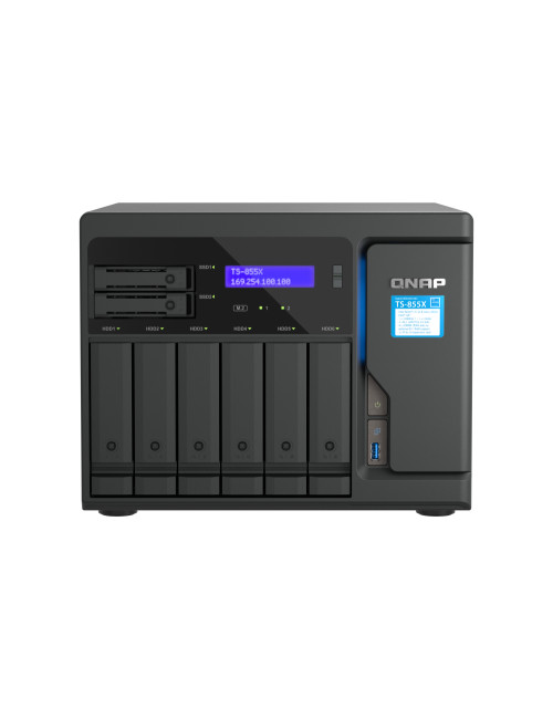 QNAP | 8-Bay desktop NAS | TS-855X-8G | Intel Atom | C5125 8-core | Processor frequency 2.8 GHz | 8 GB