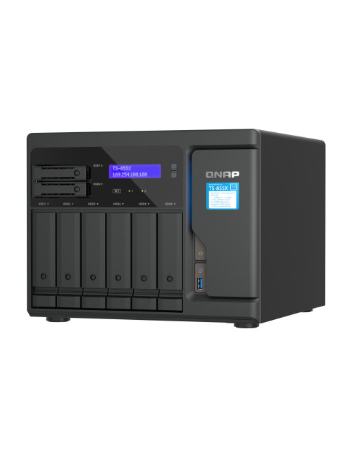 QNAP | 8-Bay desktop NAS | TS-855X-8G | Intel Atom | C5125 8-core | Processor frequency 2.8 GHz | 8 GB