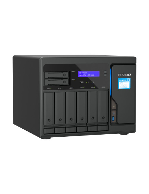 QNAP | 8-Bay desktop NAS | TS-855X-8G | Intel Atom | C5125 8-core | Processor frequency 2.8 GHz | 8 GB