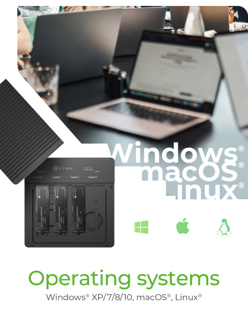 Raidsonic 4-Bays USB4 Duplicator (1:3 clone) for NVMe M.2 SSD | IB-4013MCL-C4