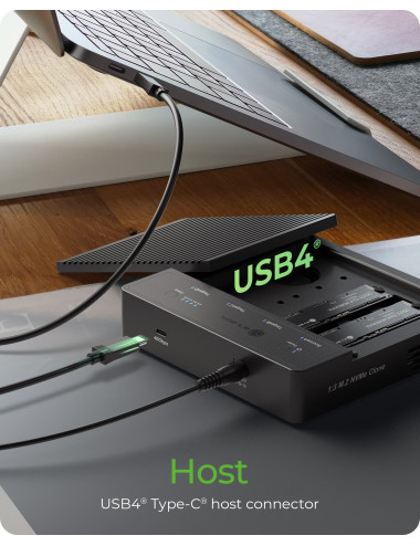 Raidsonic 4-Bays USB4 Duplicator (1:3 clone) for NVMe M.2 SSD | IB-4013MCL-C4