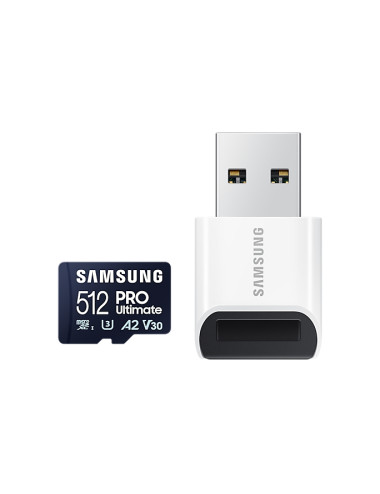 Samsung | MicroSD Card with Card Reader | PRO Ultimate | 512 GB | microSDXC Memory Card | Flash memory class U3, V30, A2