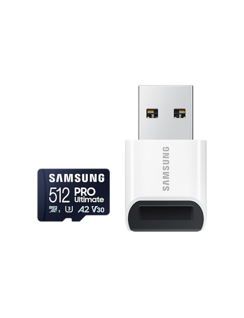 Samsung | MicroSD Card with Card Reader | PRO Ultimate | 512 GB | microSDXC Memory Card | Flash memory class U3, V30, A2