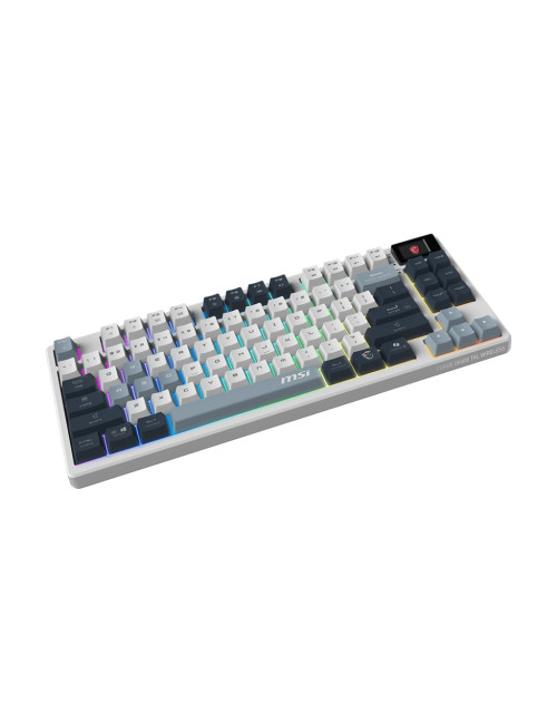 MSI FORGE GK600 TKL WIRELESS SKY | Gaming Keyboard | Wireless | US | Bluetooth | 2.4 GHz, Bluetooth, USB 2.0 | Mechanical Linear