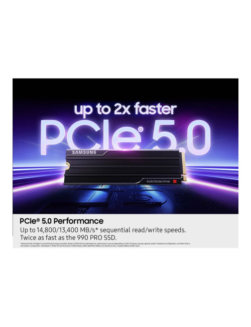 Samsung 9100 PRO | 4000 GB | SSD form factor M.2 2280 | Solid-state drive interface PCIe 5.0x4 | Read speed 14800 MB/s | Write s