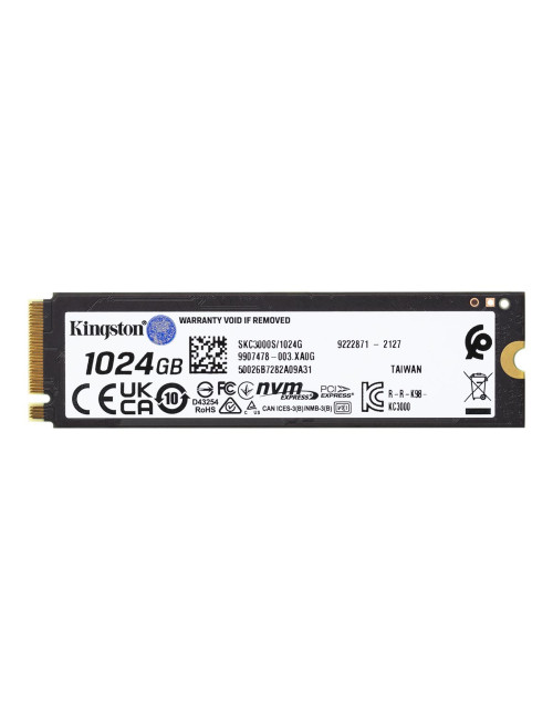 Kingston | SSD | KC3000 | 1024 GB | SSD form factor M.2 2280 | Solid-state drive interface PCIe 4.0 NVMe M.2 | Read speed 7000 M