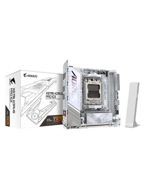 Gigabyte X870I AORUS PRO ICE | Processor family AMD | Processor socket AM5 | DDR5 SDRAM | Supported hard disk drive interfaces M
