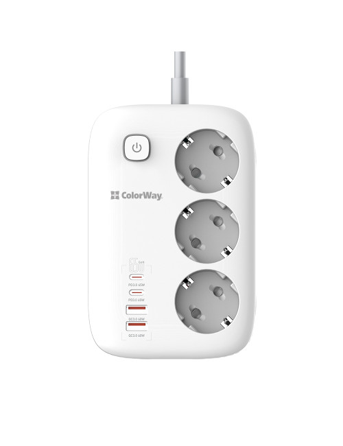 ColorWay Power Socket | CW-CHE34PDW