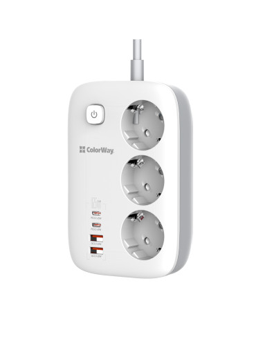 ColorWay Power Socket | CW-CHE34PDW