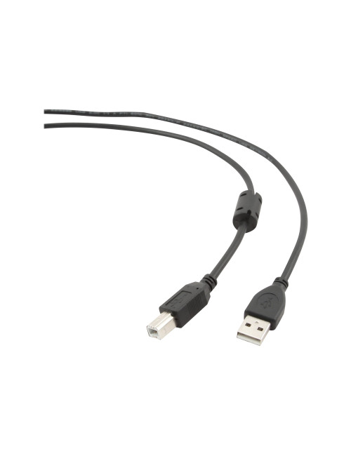 USB 2.0 A-plug B-plug 3 m (10 ft) cable with ferrite core | Cablexpert