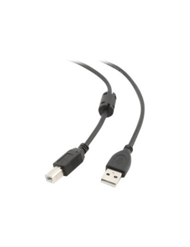 USB 2.0 A-plug B-plug 3 m (10 ft) cable with ferrite core | Cablexpert