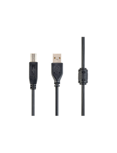 USB 2.0 A-plug B-plug 3 m (10 ft) cable with ferrite core | Cablexpert