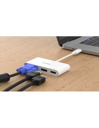 D-Link | 3-in-1 USB-C to HDMI/VGA/DisplayPort Adapter | DUB-V310 | USB hub | USB Type-C