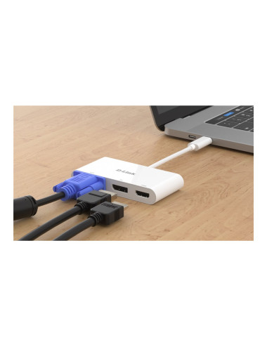 D-Link | 3-in-1 USB-C to HDMI/VGA/DisplayPort Adapter | DUB-V310 | USB hub | USB Type-C