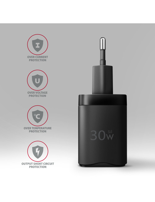 AXAGON Sil wallcharger 2x port (USB-A + USB-C), 30W | ACU-PQ30