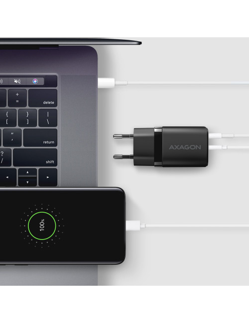 AXAGON Sil wallcharger 2x port (USB-A + USB-C), 30W | ACU-PQ30