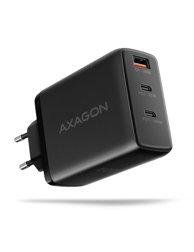 AXAGON GaN wallcharger, 3x port (USB-A + 2x USB-C), PD3.0/PPS/QC4+/SFC2.0/AFC/SCP/FCP/Apple, 100W | ACU-DPQ100