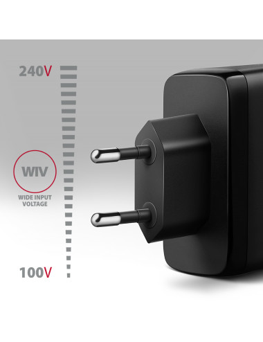 AXAGON GaN wallcharger, 3x port (USB-A + 2x USB-C), PD3.0/PPS/QC4+/SFC2.0/AFC/SCP/FCP/Apple, 100W | ACU-DPQ100